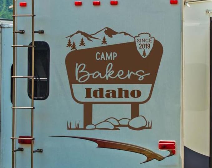 Personalized National Park RV Decal: Custom Camper Sign