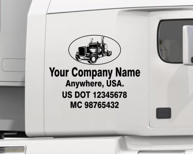 Custom US DOT Trucking Decal: Company Logo, MC Number