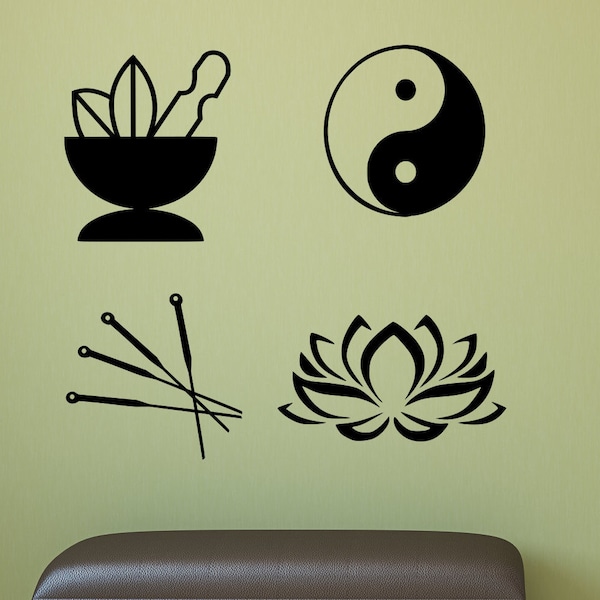 Acupuncturist decals, acupuncture wall art, chinese medicine decor, acupuncture decals