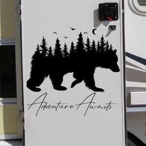 Personalized Bear Forest RV Decal: Adventure Awaits