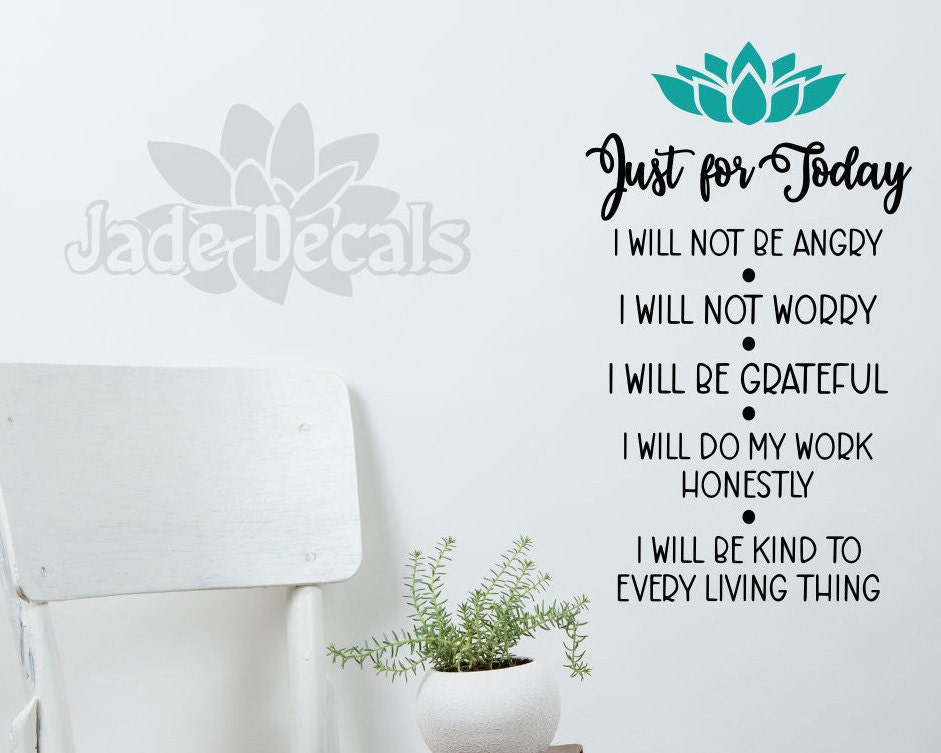 Reiki 5 Principles Reiki Wall Art Reiki Wall Decal Just For Etsy