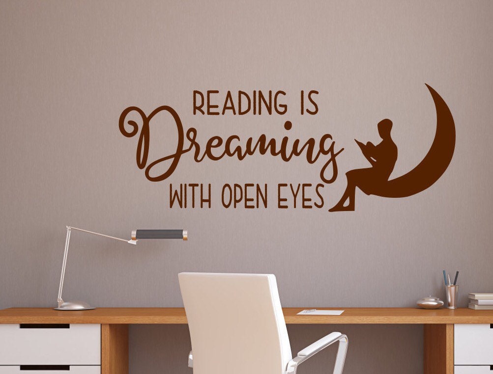 Watercolor Open Book Reading Wall Decal 