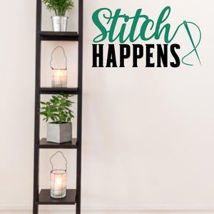 Stitch Happens Sewing Room Wall Decal: Craft Room Decor image 3