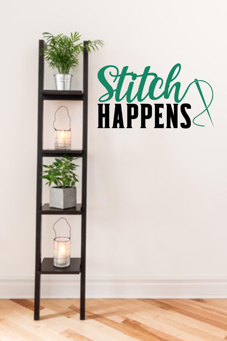 Stitch Happens Sewing Room Wall Decal: Craft Room Decor image 3