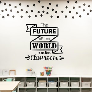 Classroom wall decal, classroom decor, classroom wall art, teacher decal, school wall decal // the future of the world is in this classroom