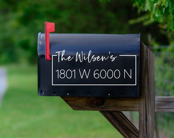 Last name Mailbox decal, address decal, mailbox numbers, mailbox stickers, mailbox lettering, mailbox design