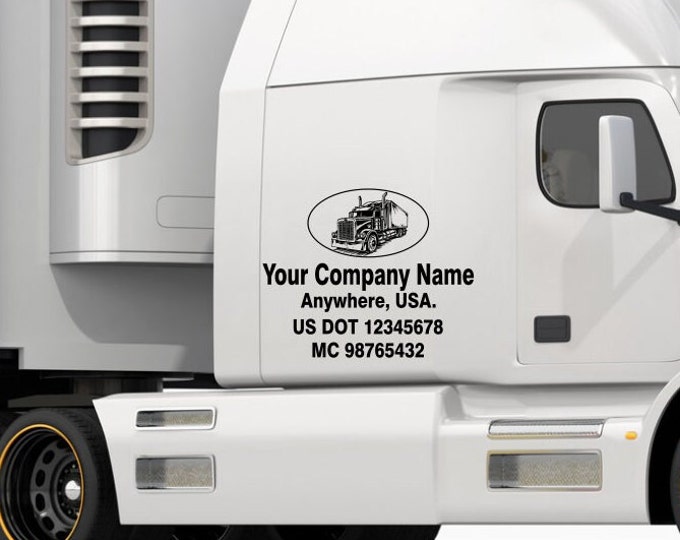 Custom US DOT Trucking Decal Logo Stickers Custom Truck Decal, tow truck, trucking, 18 wheeler, MC number, company logo