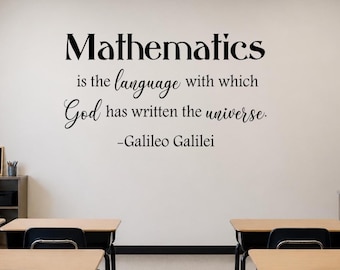 Galileo Math Quote Wall Decal | Mathematics Is the Language of the Universe | Classroom Decor