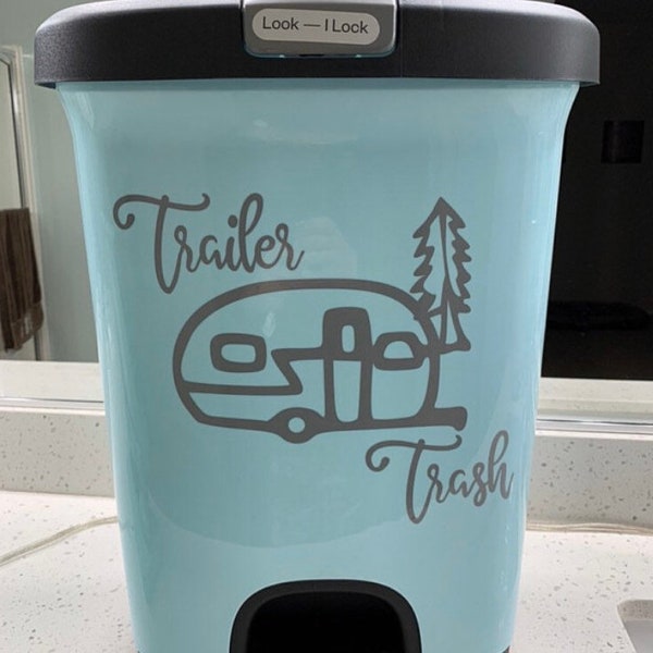 Trailer trash decal, camper decal, trash can decal, rv decor, camping sign