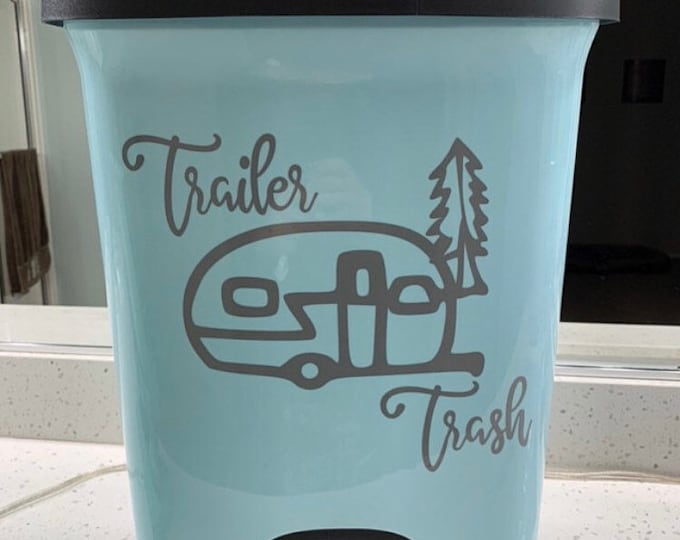 Trailer trash decal, camper decal, trash can decal, rv decor, camping sign