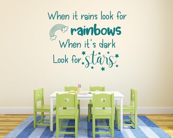 Rainbows and Stars Wall Decal: Nursery Inspirational Quote