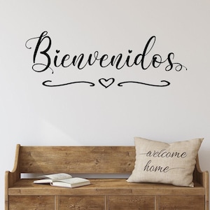 Bienvenidos welcome entryway front door decal wall decal, welcome in spanish, spanish door sign