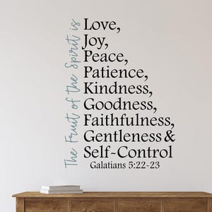 The fruit of the spirit wall decal, Christian wall decor, bible verse decor, scripture wall art, church decor, galatians 5, christian decal