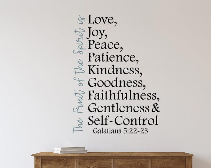 The fruit of the spirit wall decal, Christian wall decor, bible verse decor, scripture wall art, church decor, galatians 5, christian decal