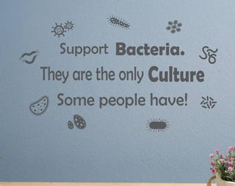Funny Microbiology Wall Decal, Science Classroom Decor