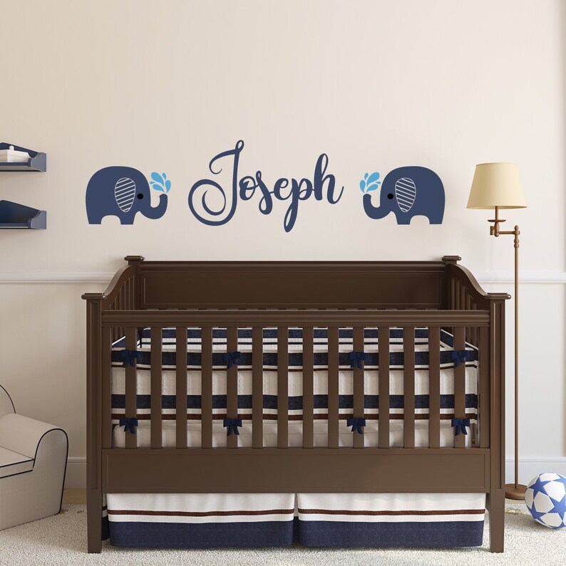 baby shower gift Baby elephant decal elephant wall art name wall decal elephant wall decal baby room decal
