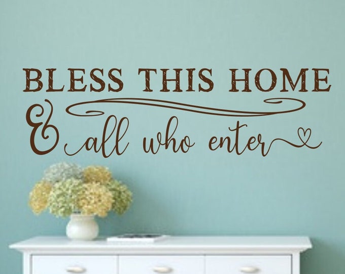 Bless this home wall decal, farmhouse decor, farmhouse wall decor, bless our home, farmhouse decal, wall decor, vinyl decal, Bless this nest