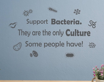 microbiology decal, bacteria decal, science wall decal, microbiology art, microbiology decor