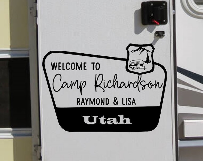 Custom Last Name National Park RV decal, Personalized decal, Last Name wall art, camper decals, personalized sign, custom sign