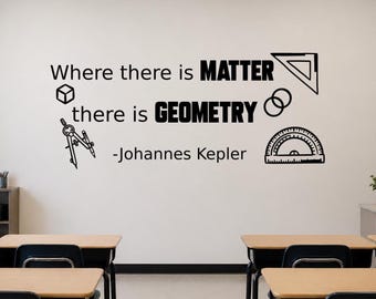 Johannes Kepler Quote Wall Decal | Geometry Math Classroom Decor | STEM Art