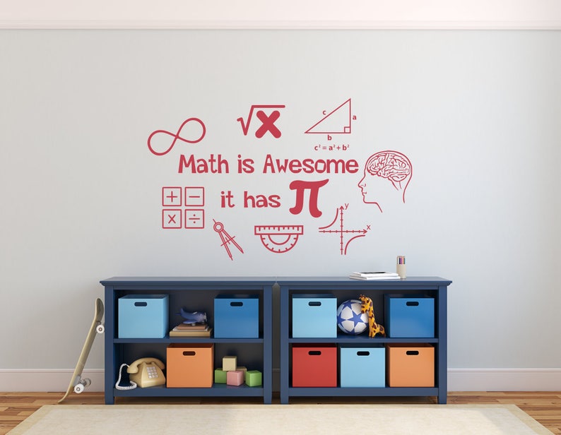 Math Wall Decal Math is Awesome It Has Pi Classroom Wall Etsy India