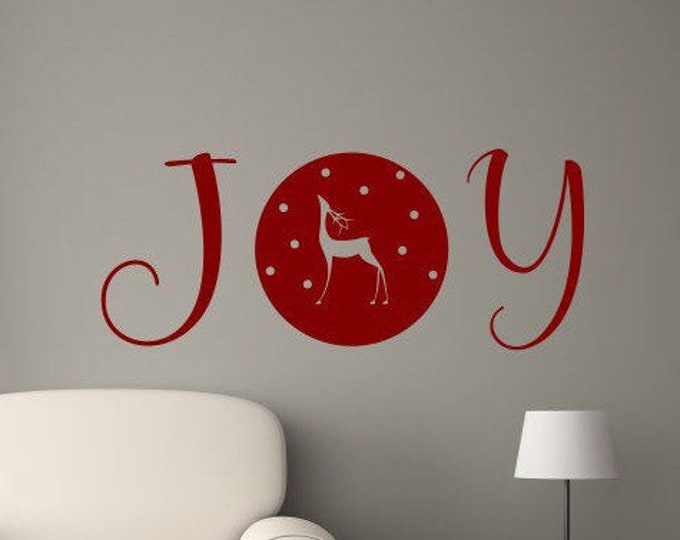 Christmas Joy wall decal  // reindeer wall art