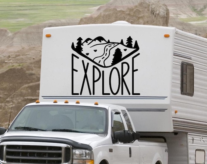 Explore rv decal, adventure rv decal, camper decal, explore decal, rv vinyl decal