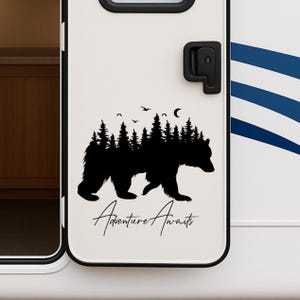 Personalized Bear Forest RV Decal: Adventure Awaits