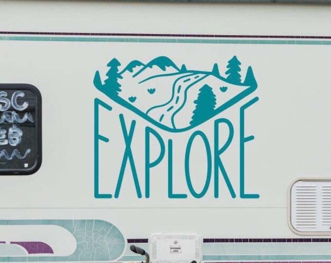 Explore rv decal, adventure rv decal, camper decal, explore decal, rv vinyl decal