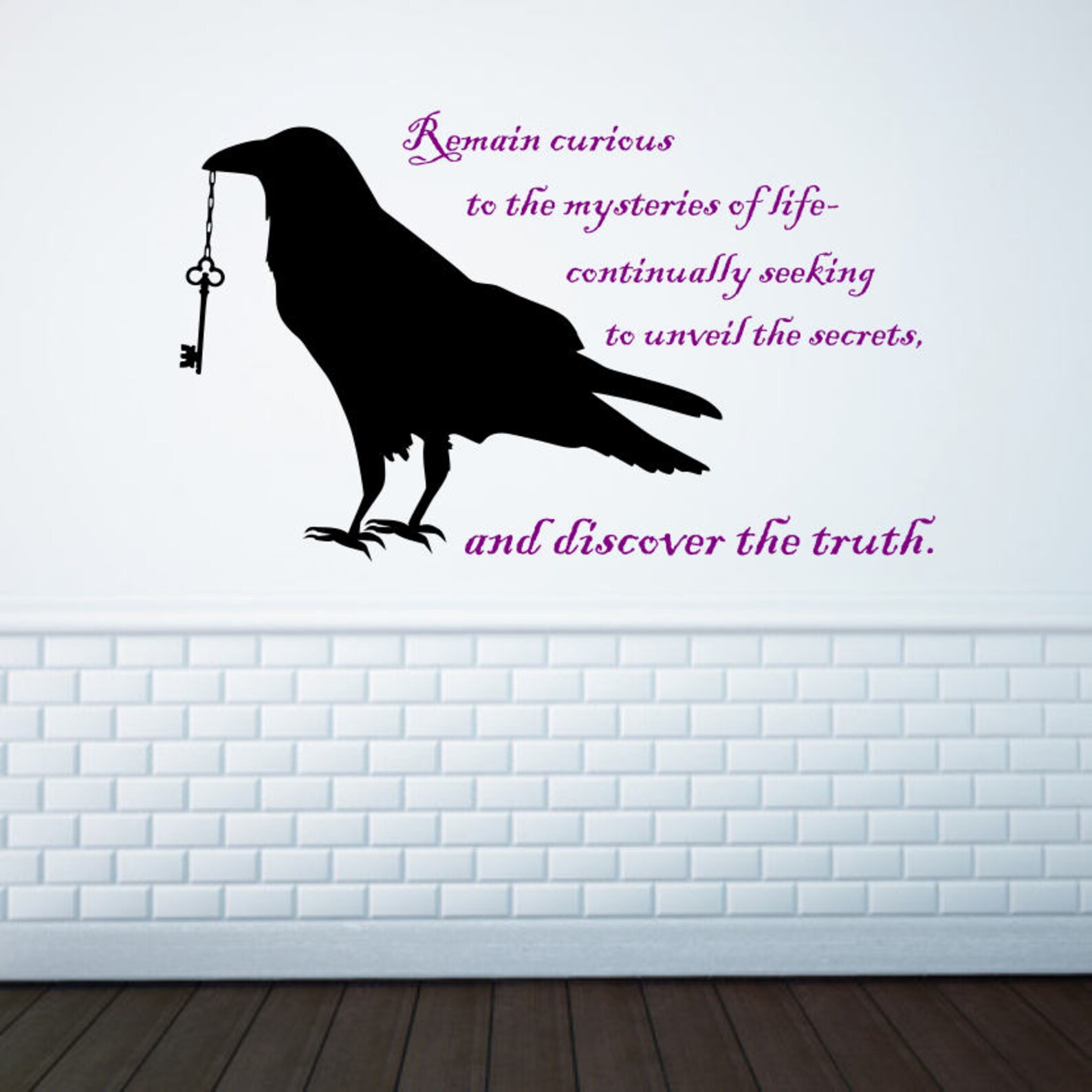 Black Raven Wall Decor Wall Decal // Gift for Raven Lover Etsy