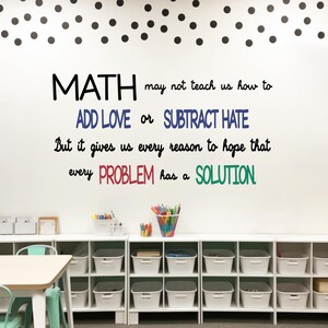 Math Vinyl Decals, Classroom Inspirational Quote Art | Wall Sticker | School wall art