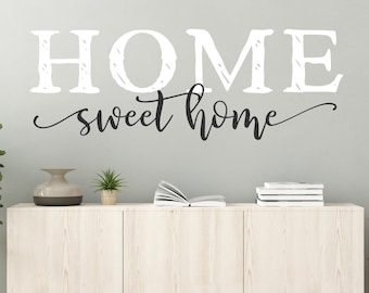 Farmhouse home sweet home wall decal - wall decor - home sweet home sign, home decor, new home gift, home sign