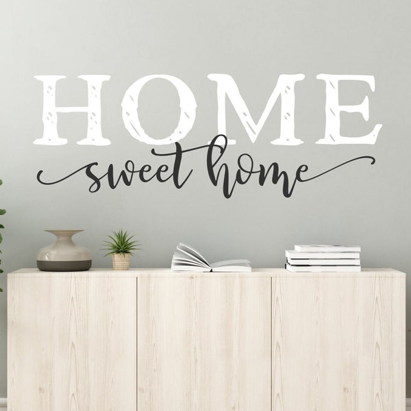 Farmhouse home sweet home wall decal - wall decor - home sweet home sign, home decor, new home gift, home sign