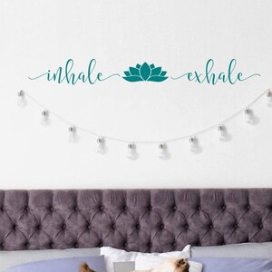 Inhale Exhale Lotus Wall Decal: Yoga Studio Decor - Etsy