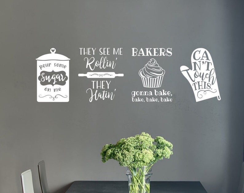 Baking Wall Decals Bakers Gonna Bake Kitchen Wall Decals Etsy