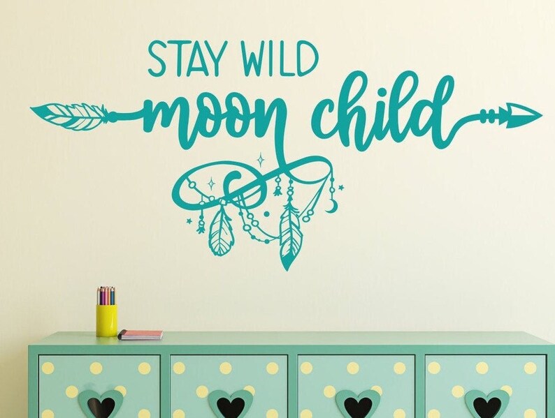 Kisoyo Plaque En Métal Rétro « Stay Wild Moon Child » - Affiche Vintage
