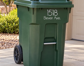 Custom Address Decal | House Number Sticker | Trash Can Decal | Outdoor Vinyl Numbers