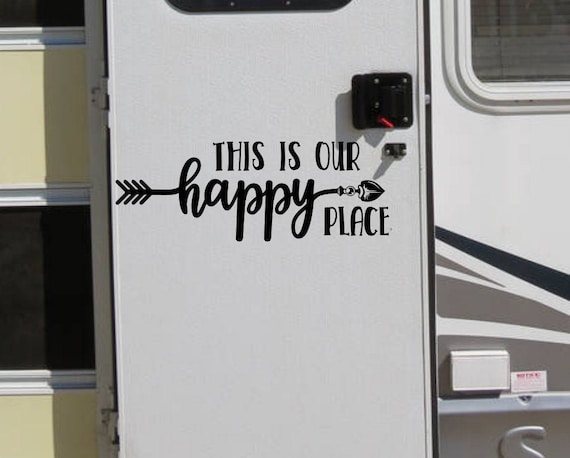 Happy place rv decal decor for camper or motorhome or travel