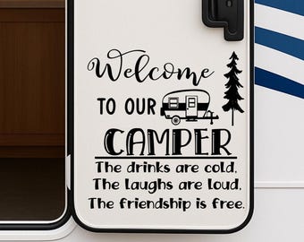 Welcome to Our Camper Decal: RV Trailer Door Decor