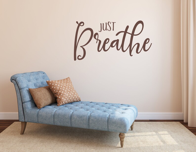 Just Breathe Decal Inhale Exhale Yoga Studio Wall Art Etsy