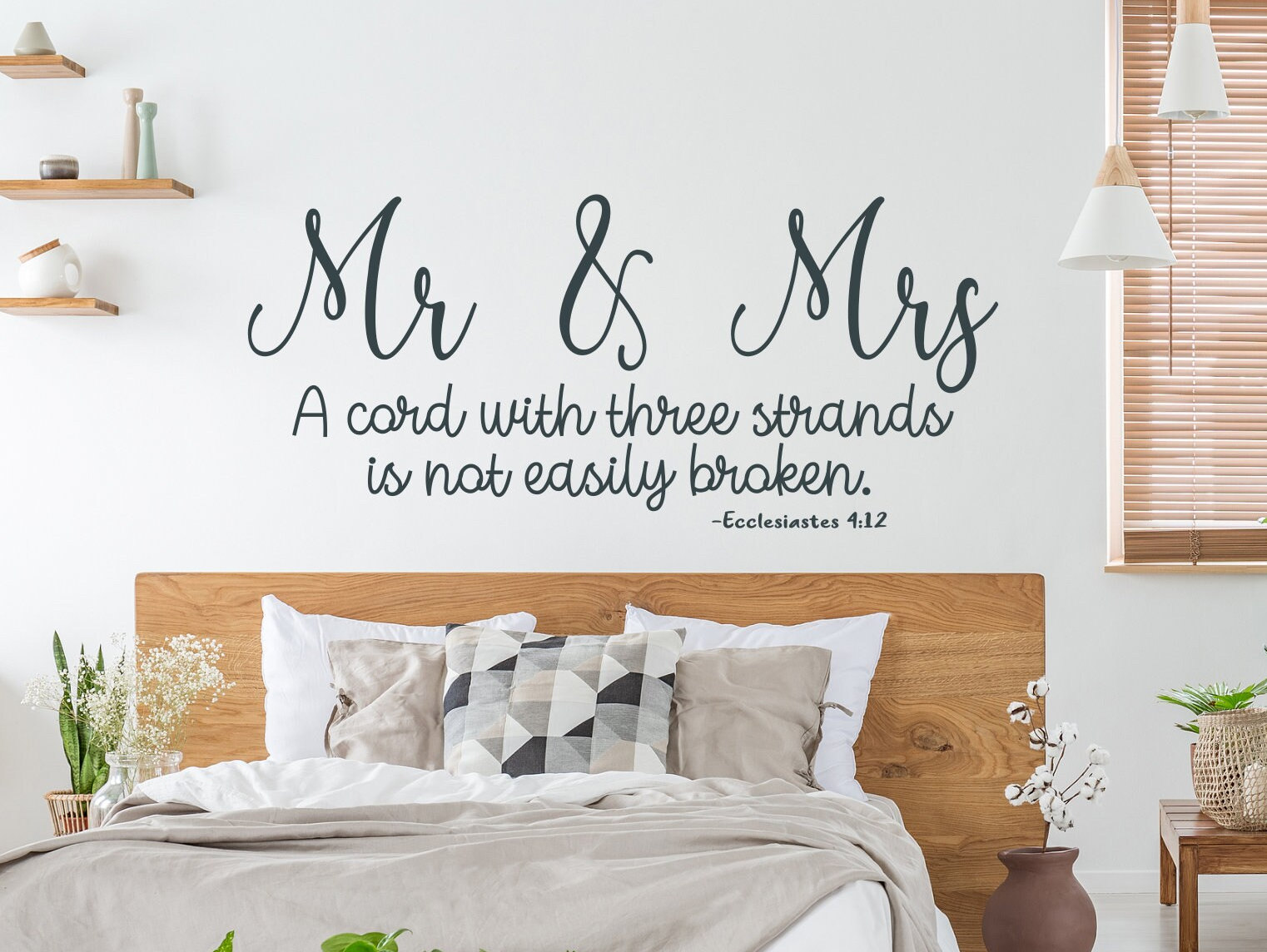 Wedding wall art, mr & mrs, mr and mrs, a cord of three strands bible