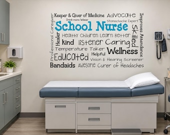 School Nurse Wall Decal: Office Decor, Custom Colors