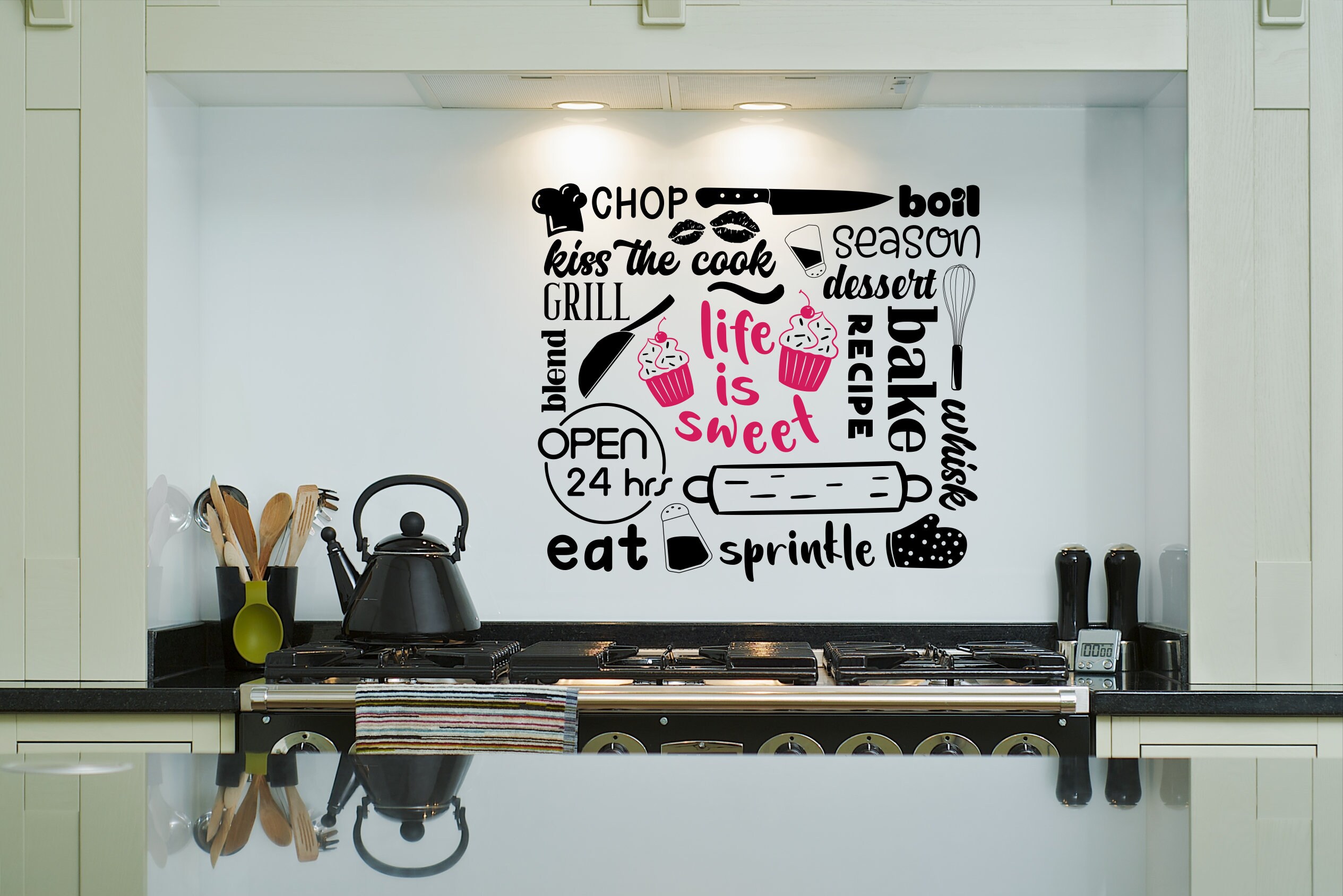 bakery wall decal, Life is sweet, cupcake decal, bakery ...