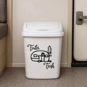 Sticker poubelle de remorque : déco vintage pour camping-car et camping-car