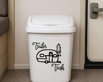 Trailer Trash Can Decal: Vintage Camper RV Decor