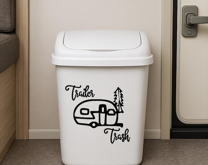 Trailer Trash Can Decal: Vintage Camper RV Decor
