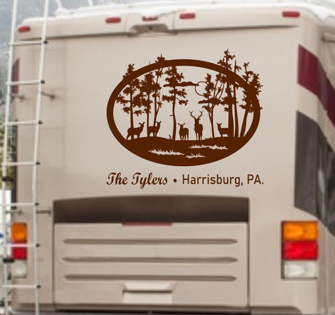 Personalized Deer RV Decal: Nature Scene Camper Decor - Etsy