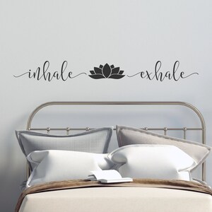 Inhale Exhale Lotus Wall Decal: Yoga Studio Decor - Etsy