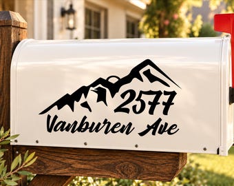 Mailbox Decal, Mountain Pig Address Numbers - Personalized Sticker | Outdoor Vinyl, Multiple Sizes