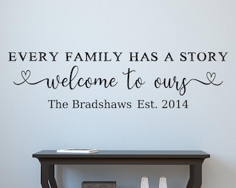 Personalized Family Name Wall Decal: Welcome to Our Story Vinyl Art